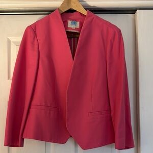LOFT Pink Blazer Modern Open Front Design